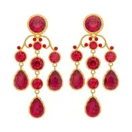 Victoria Earrings - Scarlet Red By Lily & Rose