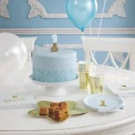 We Heart Birthday Glitter Number Blue Candle '0' by Talking Tables