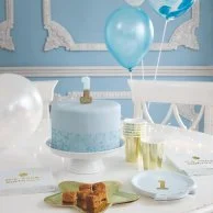 We Heart Birthday Glitter Number Blue Candle '7' by Talking Tables