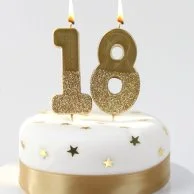 We Heart Birthday Glitter Number Gold Candle '8' by Talking Tables