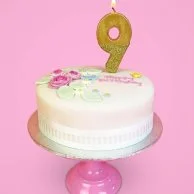 We Heart Birthday Glitter Number Gold Candle '9' by Talking Tables