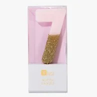 We Heart Birthday Glitter Number Pink Candle '7' by Talking Tables