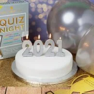 We Heart Birthday Glitter Number Silver Candle '1' by Talking Tables