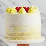 Whipped Lemon and Raspberry Cake by Sugarmoo