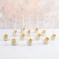 White and Golden Cake pops by NJD