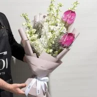 White Delphinium Hand Bouquet