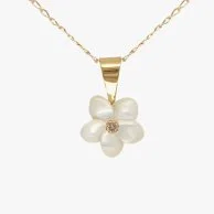 White Diamond Floral Necklace