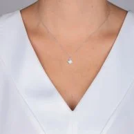White Gold Necklace with a Diamond by Aroy