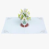 White Lilies - 3D Pop up Card By Abra Cards