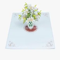 White Lilies - 3D Pop up Card By Abra Cards