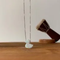 White Opal Duck Necklace