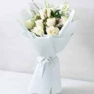 White Orchid Elegance Hand Bouquet