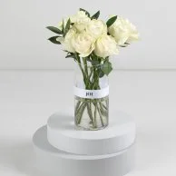 White Snow Roses Arrangement
