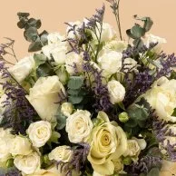 White with Splash of Purple Flower Arrangement