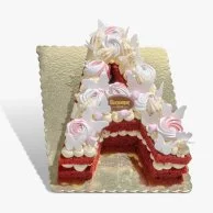 Winter White Tulip Ensemble Flower Basket and Letter Cake by Bakery & Company