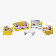 Wooden Doll House Furniture Set - Living Room by Tidlo