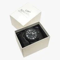 ساعة اكس بريلينج بسوار أسود مع خيط أبيض