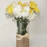 Yellow and White Chrysanthemums Vase
