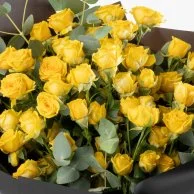 Yellow Roses Hand Bouquet & Alwan Box Medium by Bateel Bundle