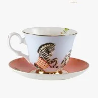 Zebra Teacup & Saucer by Yvonne Ellen
