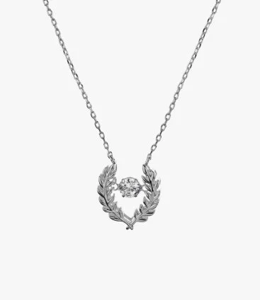 Gold-Plated Peaceful Necklace - White Gold