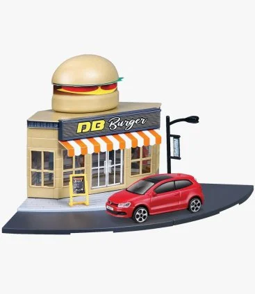 1:43 Street Fire Bburago City Fast Food Incl. 1 Car  Assorted style may vary