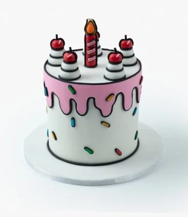 2D Comic Birthday Cake by Cake Social