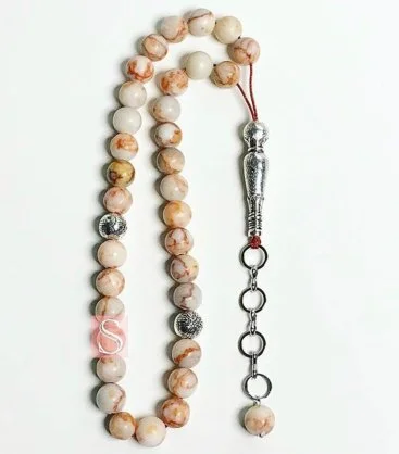 Natural Red Marble Rosary from Sabhah