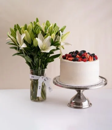  Berry Cake & Lilies Bundle by Sugar Daddy's Bakery