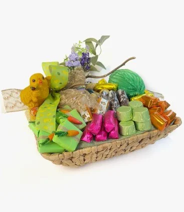 Floral Green Easter Basket by Chez Hilda