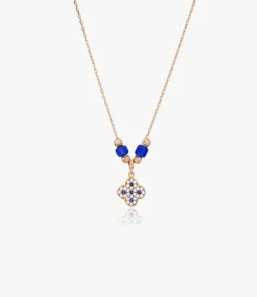 Geometric Gold-plated Necklace Studded With Colorful Zircon Stones by NAFEES