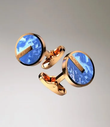 Avalieri Men's Gold & Blue Luxury Cufflinks