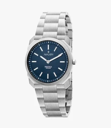Avalieri Prestige Dora Men's Silver & Blue Quartz Watch