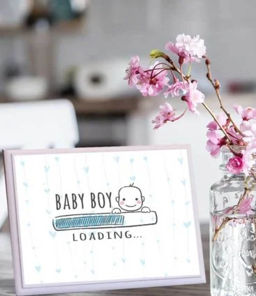 Wooden Plaque With The Words "Baby Boy"
