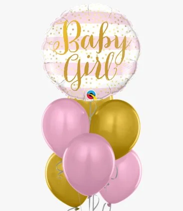 Baby Girl Light Pink & Gold Balloon Bundle