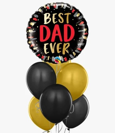 Best Dad Ever Black & Gold Balloon Bundle