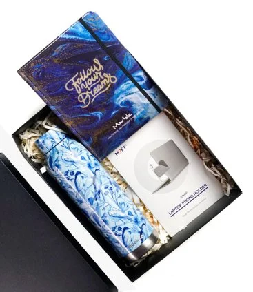 Blue Sparrow Thermal Bottle, Phone Stand, & Notebook Bundle