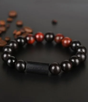 Bobo Bird circular black and brown wooden bracelet 