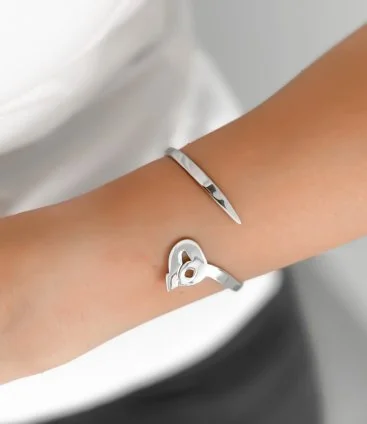Customized Arabic  Letter silver plated bracelet 