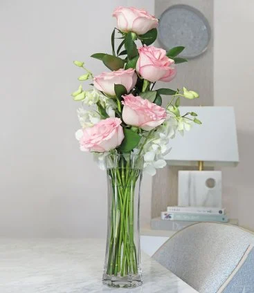 The Pink Elegant Twist Roses Arrangement