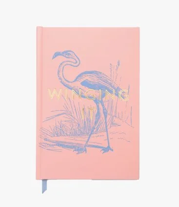 Flamingo "Winging It" Vintage Sass Notebook by Designworks Ink.