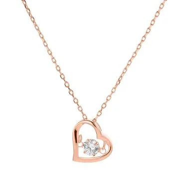 Rose Gold-Plated Heart Beat Necklace