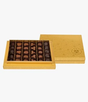Gold Box with Special Chocolate & Truffle Mix 30pcs by Kahve Dunyasi