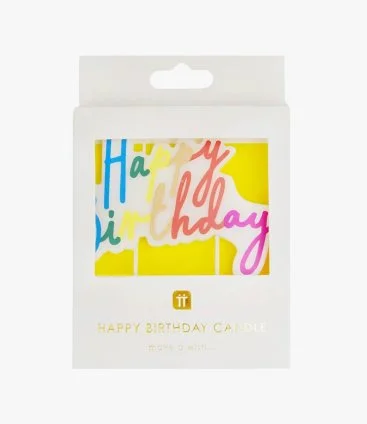 Gold Glitter 'Happy Birthday' Candle by Talking Tables