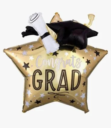 Gold Star Congrats Grad Super Shape Balloon