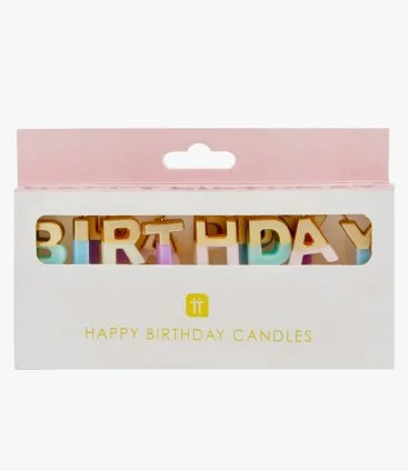 Happy Birthday Gold Dipped Candles by Talking Tables