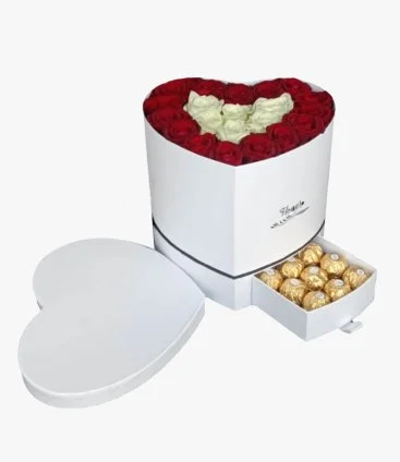 Heart-Shaped Box with a Side Ferrero Rocher Drawer