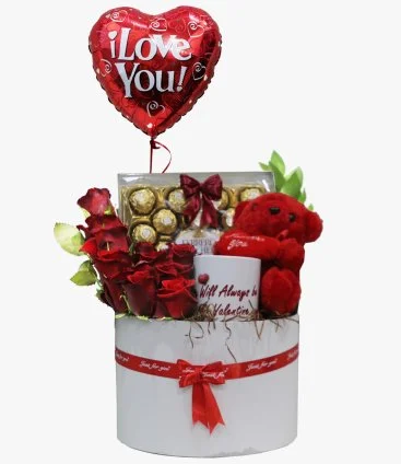 I Love You Chocolate & Teddy Bear Box 