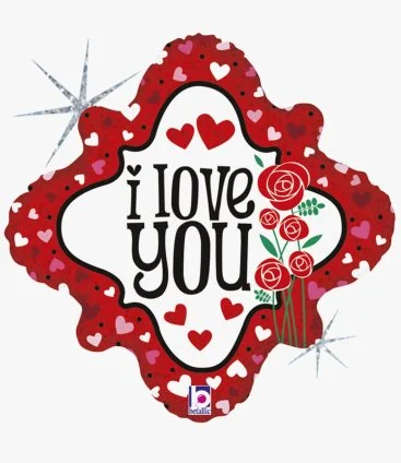 I Love You Hearts & Roses Balloon