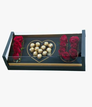 I Love you roses and Chocolate arrangement